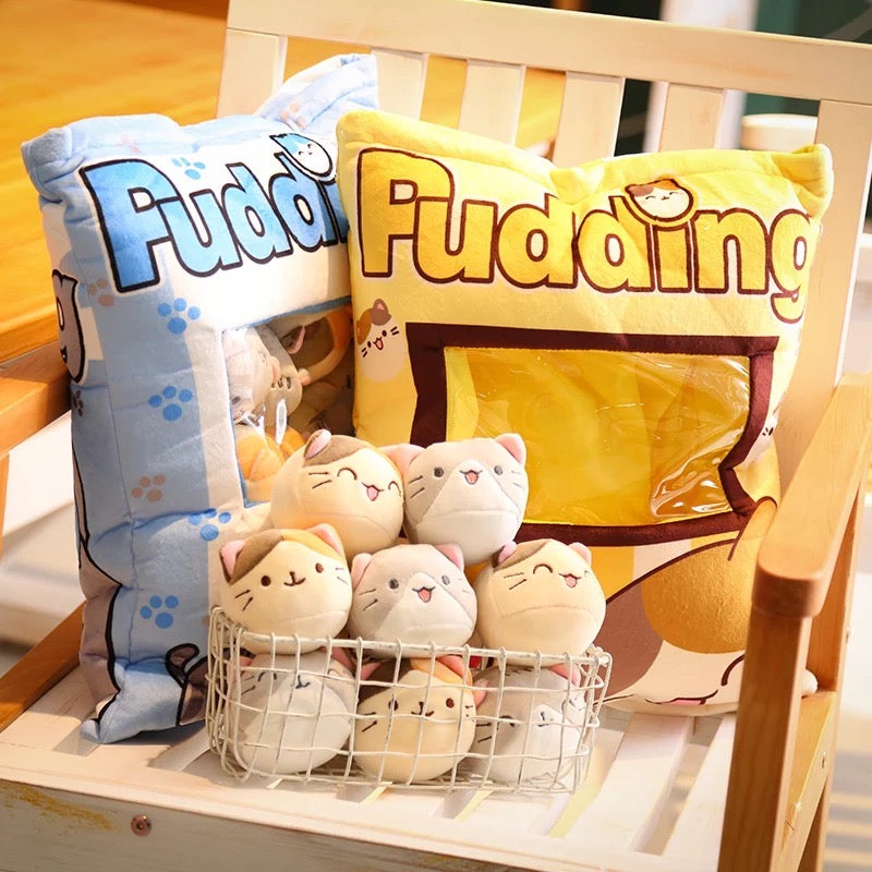 A Pack of Kawaii Neko Cat Pudding Dolls