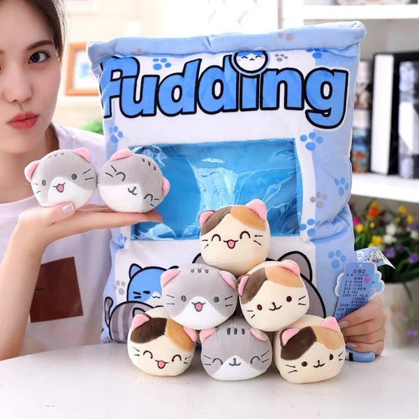 A Pack of Kawaii Neko Cat Pudding Dolls