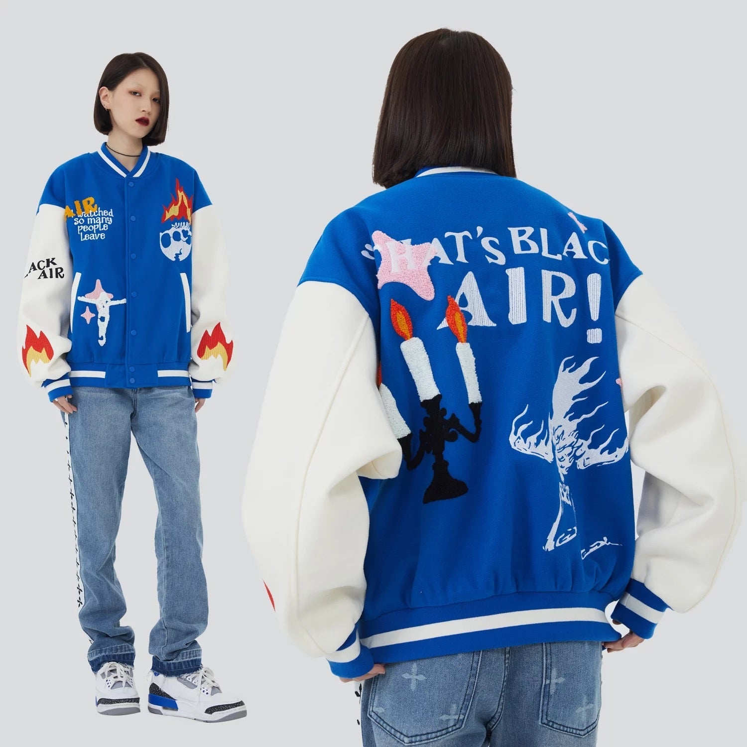 Burning Skull Varsity Jacket