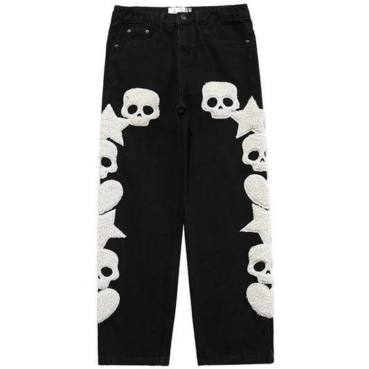 Skulls x Stars x Hearts Patch Jeans