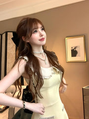 Lazy Girl Fairytale Deer Cream Yellow Dress