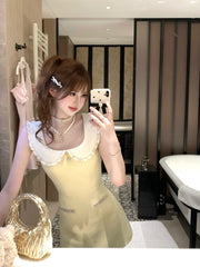 Lazy Girl Fairytale Deer Cream Yellow Dress