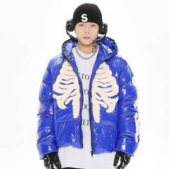 Skeleton Shiny Puffer Jacket