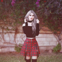 Egirl Punk Rock Plaid Straps Skirt