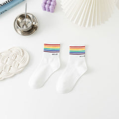 Love Korean Rainbow Ankle Socks