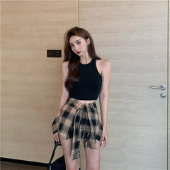 Grunge Punk 90s Nirvana Plaid Skirt