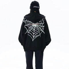 Spider Web Zip-Up hættetrøje