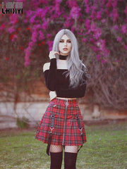 Egirl Punk Rock Plaid Straps Skirt