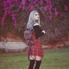 Egirl Punk Rock Plaid Straps Skirt