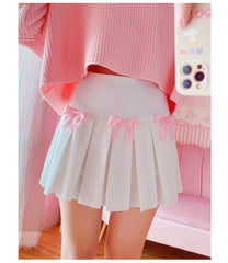 Dollette Kawaii Bow Pleated Mini Skirt