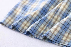 Korean Split Mini Plaid Skirt with Shorts