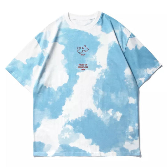 T-shirt tie-dye con pezzo di puzzle