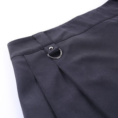 Gothic Black Skirt Cargo Pocket