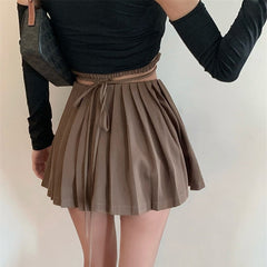 Fairy Grunge Lace-up Double Zipper Mini Skirt