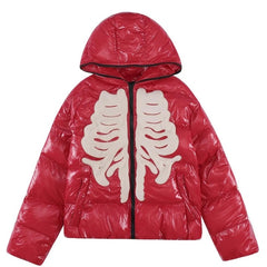 Skeleton Shiny Puffer Jacket