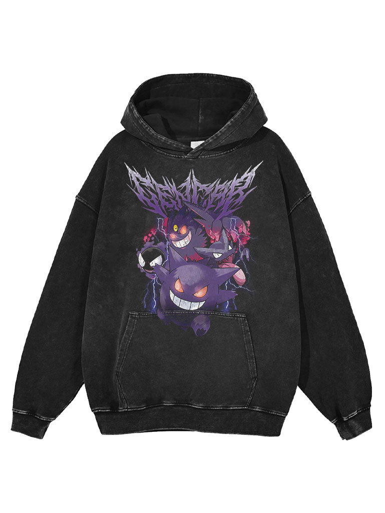 Ghost/Poison Type Vintage Hoodie Kawaii Side