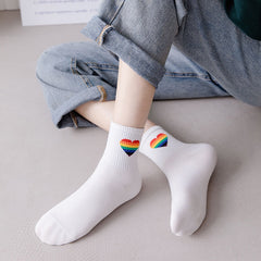 Love Korean Rainbow Ankle Socks