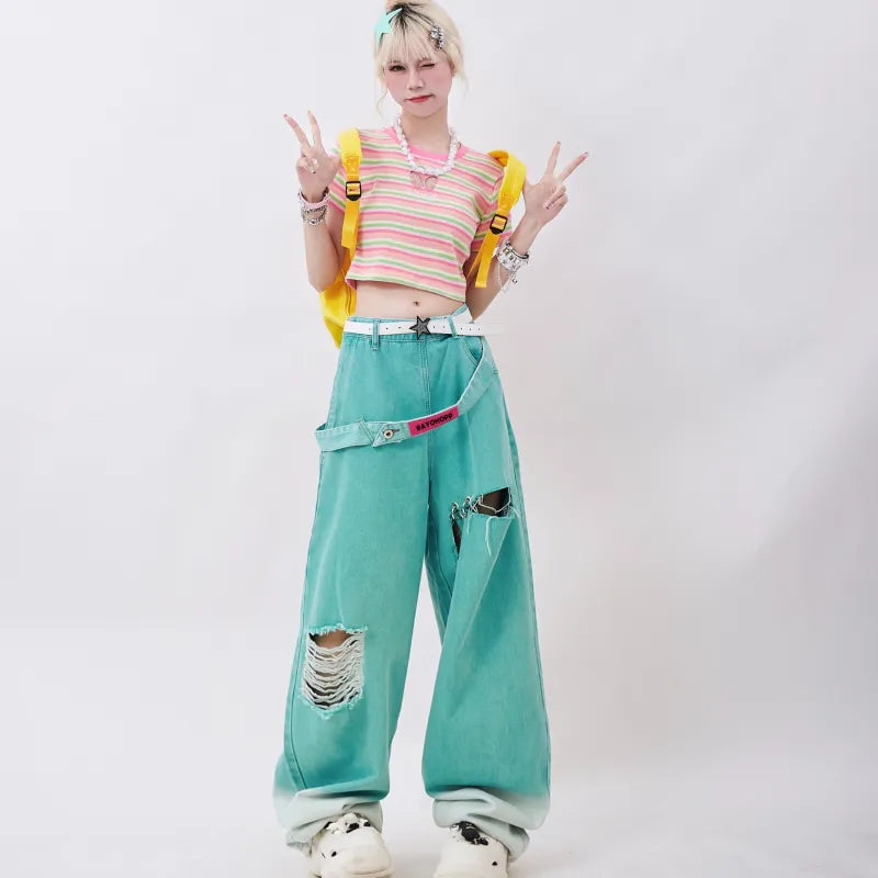 Wide Harajuku Y2K Pants Kawaii Side