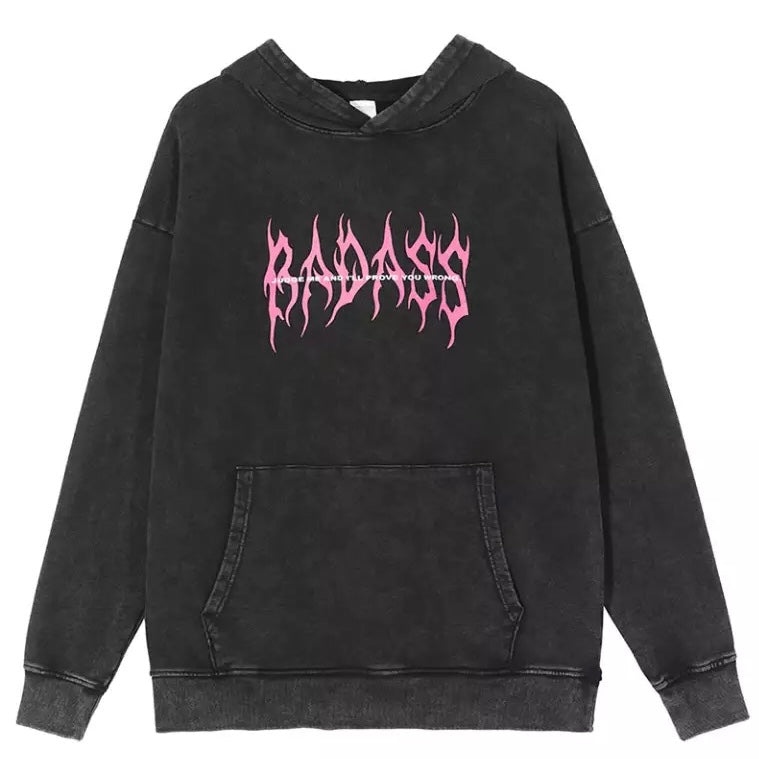 “BADASS” Hoodie Kawaii Side