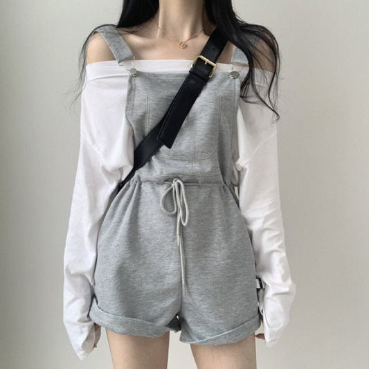 Lace-up Casual Overalls