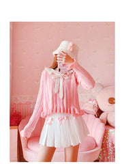 Dollette Kawaii Bow Pleated Mini Skirt