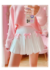 Dollette Kawaii Bow Pleated Mini Skirt