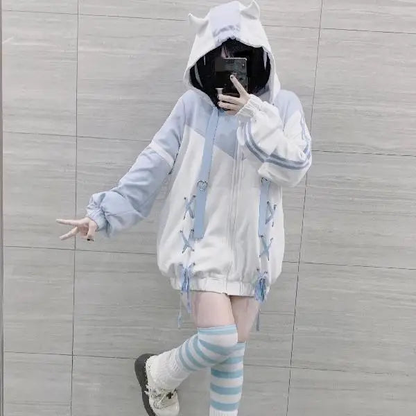 Y2K Oversized Pastel Sportjasje