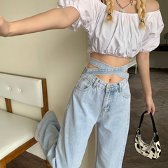 Denim Retro High Waist Bukser