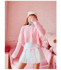 Dollette Kawaii Bow Pleated Mini Skirt