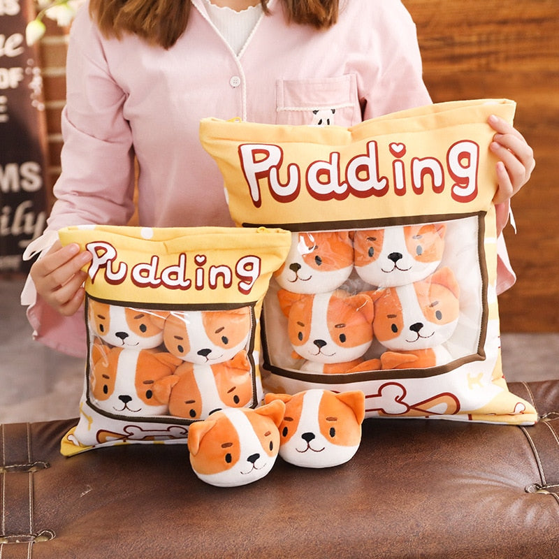 A Pack of Kawaii Shiba Inu Pudding Plushies