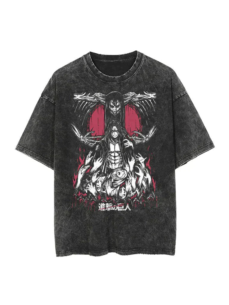 EREN JAEGER RUMBLING VINTAGE OVERSIZE TEE Kawaii Side