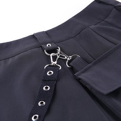 Gothic Black Skirt Cargo Pocket