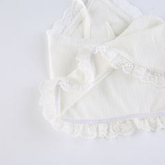 Soft Girl Y2K Lace Trim Crop Top