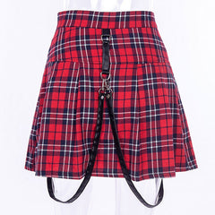 Egirl Punk Rock Plaid Straps Skirt