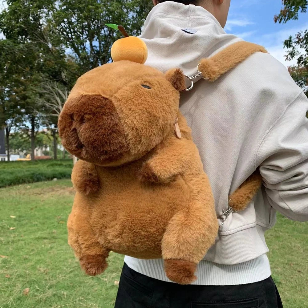 Adorable Capybara Plush Backpack – Limited Edition Kawaii Side