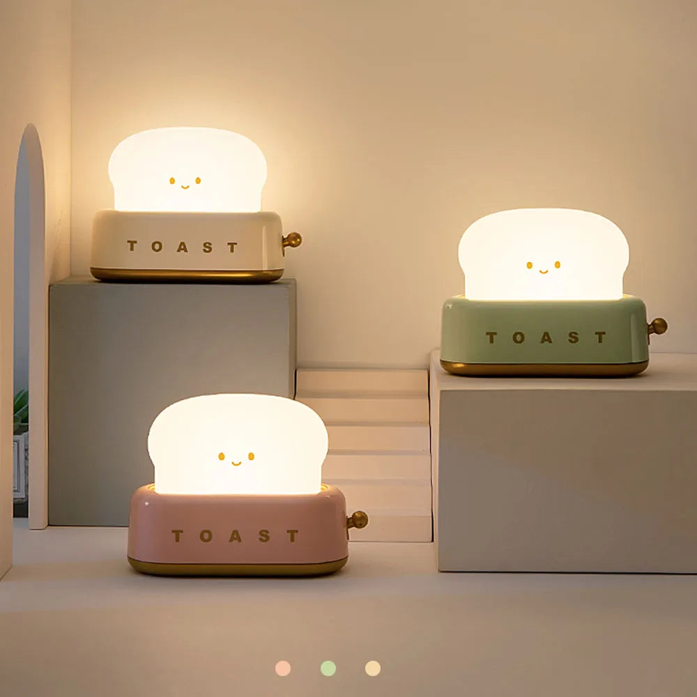 Lampada notturna a LED Kawaii Bread Toast - Edizione limitata