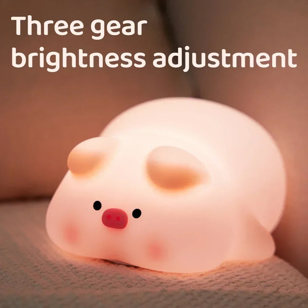 Kawaii Squishy Pig LED Night Lamp – Limited Edition