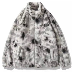 Faux Fur Tie-Dye jakke