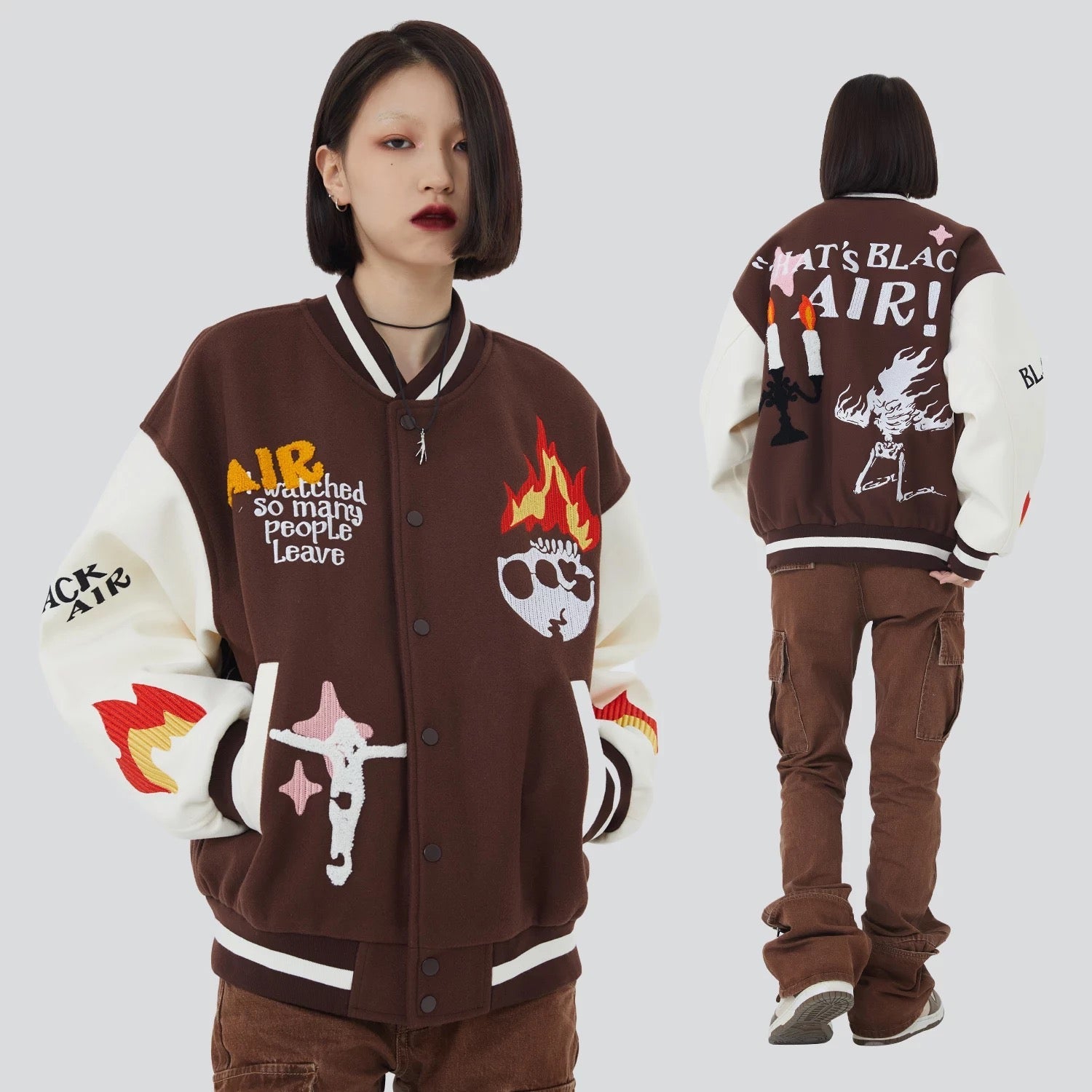 Chaqueta Varsity Burning Skull