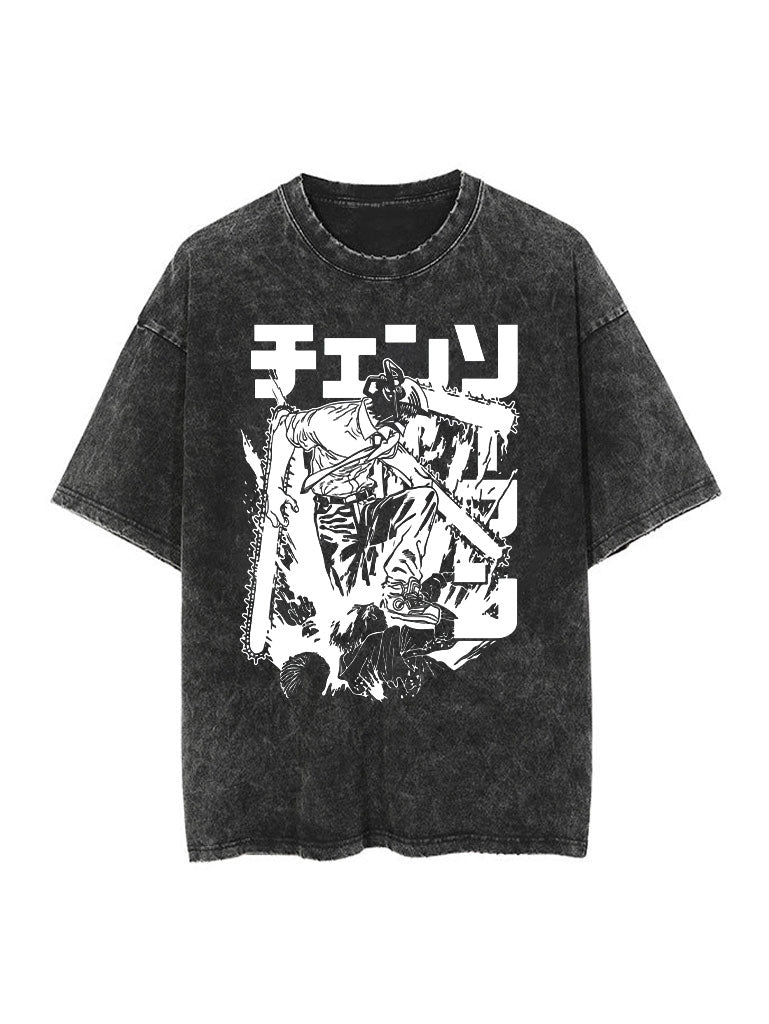 Chainsaw Man Vintage Tee Kawaii Side