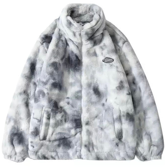 Faux Fur Tie-Dye Jacket