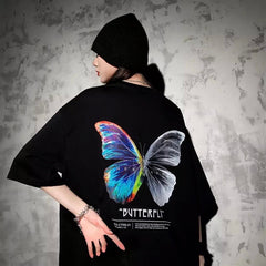 "BUTTERFLY" tofarvet T-shirt