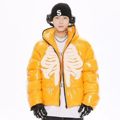 Skeleton Shiny Puffer Jacket