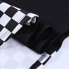 Checker Patchwork Skirt - Black and White