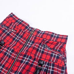 Egirl Punk Rock Plaid Straps Skirt