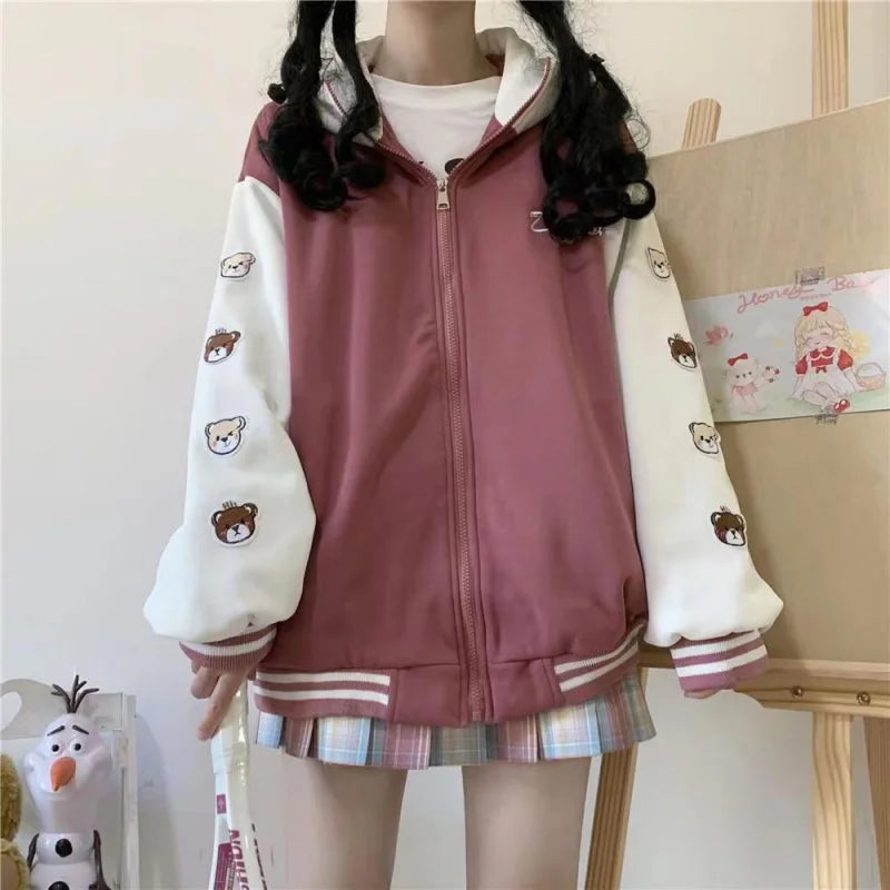 Y2k Kawaii Baseball Jacket Kawaii Side