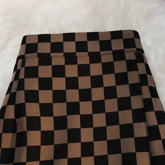 Long Skirt Checkerboard Print