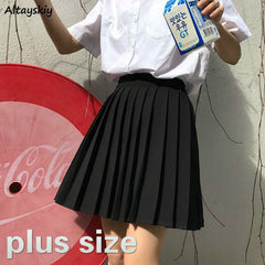 Dark Academia Schoolgirl Uniform Pleated Skirt Black