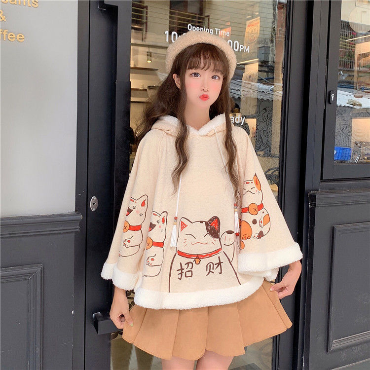 Japanese Aesthetic Poncho Coat