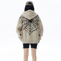 Spider Web Zip-Up Hoodie